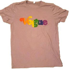 Vouge rainbow letter shirt grey large